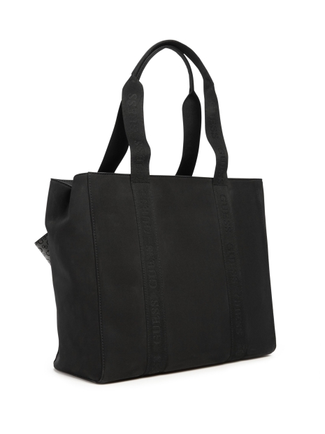 Женская большая сумка тоут Guess с чехлом для ноутбука и клатчем 1159805450 (Черный, One size)