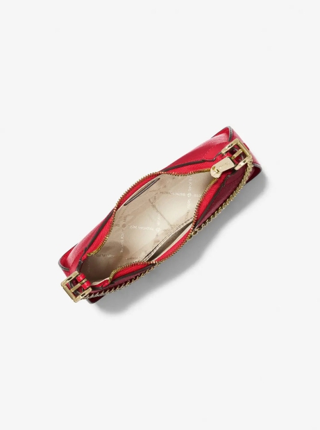 Женская кожаная сумка кроссбоди Michael Kors на молнии 1159806781 (Красный, One size)