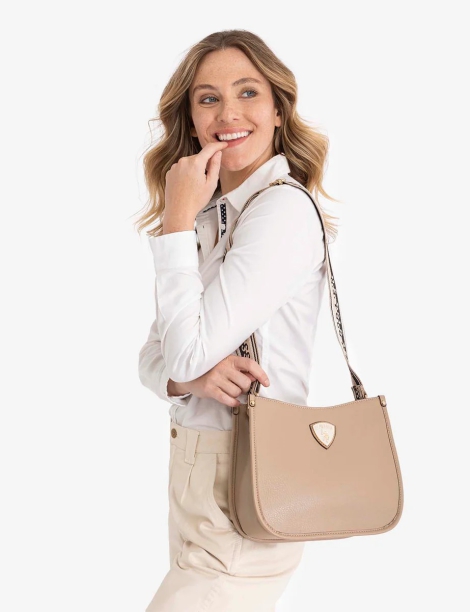 Женская сумка кроссбоди U.S. Polo Assn с логотипом 1159807378 (Бежевый, One size)