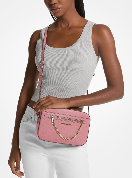 Женская сумка кроссбоди Michael Kors из сафьяновой кожи 1159807939 (Розовый, One size)