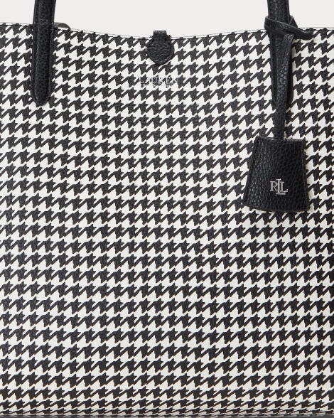 Женская большая двусторонняя сумка-тоут Lauren Ralph Lauren 1159809630 (Черный/Белый, One Size)