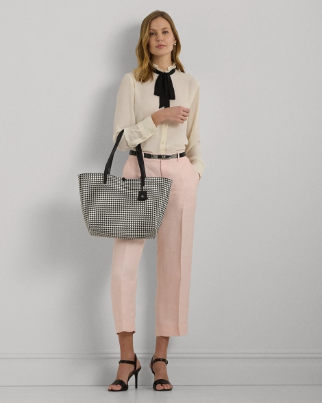 Жіноча велика двостороння сумка-тоут Lauren Ralph Lauren 1159809630 (Білий чорний, One size)