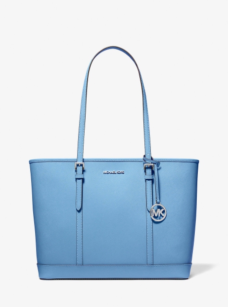 Женская сумка тоут из сафьяновой кожи Michael Kors на молнии 1159811207 (Голубой, One size)