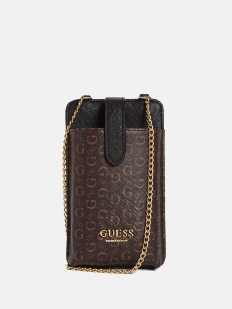 Сумка через плече Guess міні-кроссбоді на кнопці 1159813427 (Коричневий, One size)