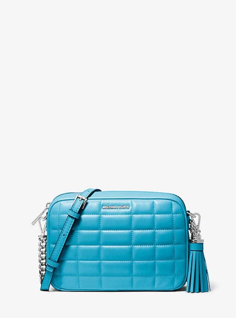 Стильная кожаная сумка Michael Kors кроссбоди 1159820295 (Голубой One size)