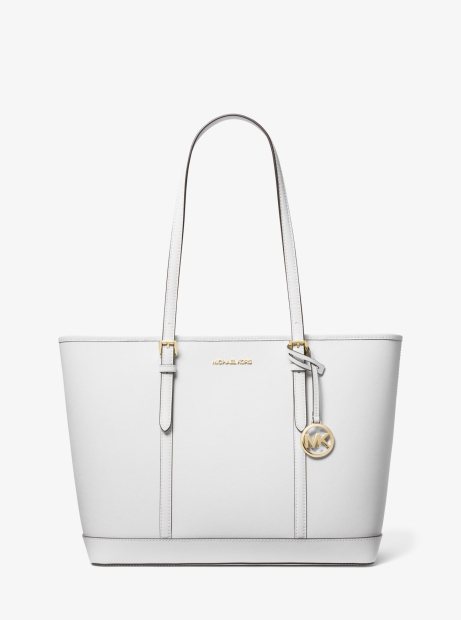 Жіноча сумка тоут із сап'янової шкіри Michael Kors на блискавці 1159823157 (Білий One size)