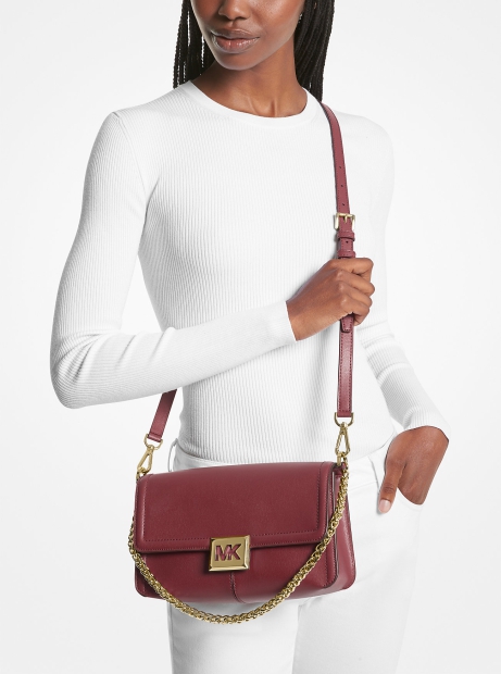 Кожаная сумка кроссбоди Michael Kors с логотипом 1159825347 (Бордовый One size)