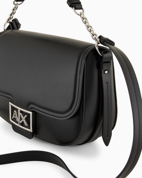Женская сумка через плечо с монограммой-логотипом  Armani Exchange 1159831836 (Черный One size)
