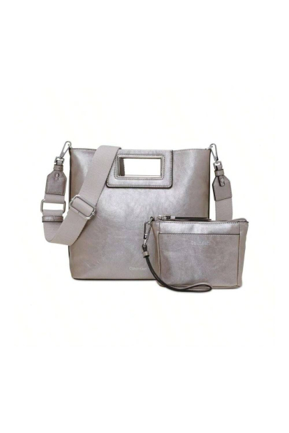 Женская сумка кроссбоди Calvin Klein с косметичкой 1159832204 (Серебристый One Size)