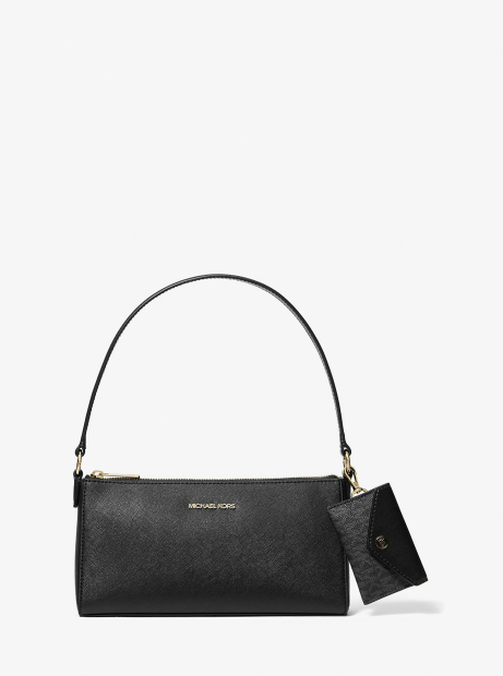 Женская сумка на плечо Michael Kors из натуральной кожи с картхолдером 1159833623 (Черный One size)