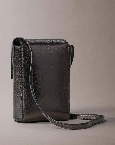 Женская сумка мини-кроссбоди Calvin Klein на кнопке 1159833738 (Серебристый One size)