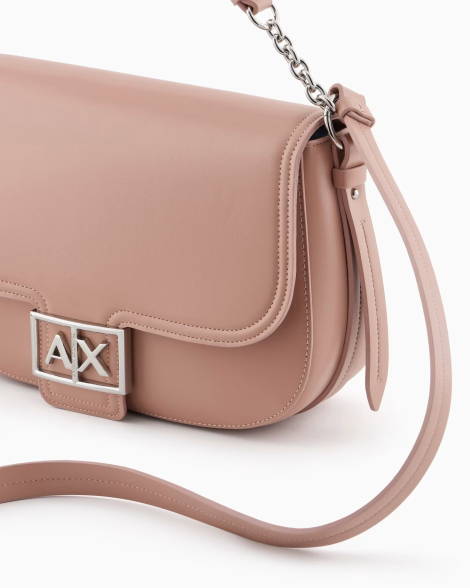 Жіноча сумка через плече з логотипом Armani Exchange 1159834181 (Рожевий One size)
