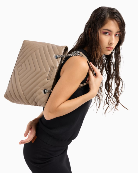 Стеганая сумка Armani Exchange 1159834825 (Бежевый One size)