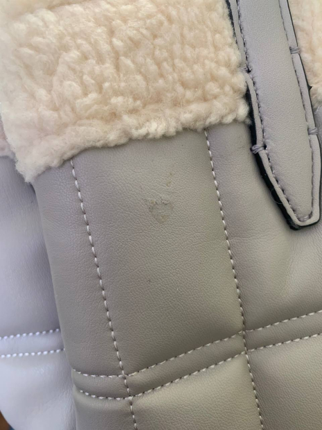 Стеганая сумка Calvin Klein с отделкой из шерпы 1159834889 (Серый One size)