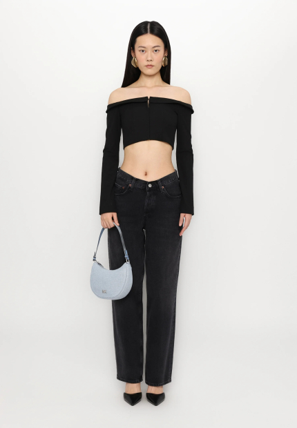 Женская текстильная сумка кроссбоди Michael Kors на молнии 1159838057 (Голубой One size)