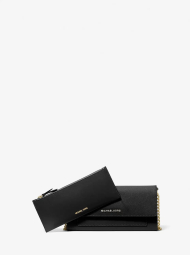 Женская кожаная маленькая сумка Michael Kors кроссбоди с кошельком 1159781868 (Черный, One size)