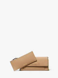 Женская кожаная маленькая сумка Michael Kors кроссбоди с кошельком 1159783705 (Бежевый, One size)