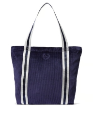 Велюрова сумка-шоппер у рубчик Victoria's Secret Pink 1159794865 (Білий/синій, One size)