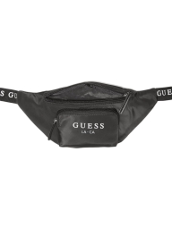 Жіноча поясна сумка Guess бананка з логотипом 1159796054 (Чорний, One size)