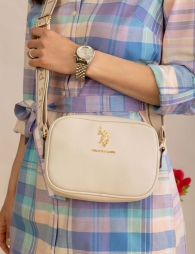 Жіноча сумка кроссбоді U.S. Polo Assn з логотипом 1159804597 (Молочний, One size)