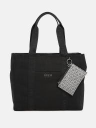 Жіноча велика сумка тоут Guess з чохлом для ноутбука та клатчем 1159805450 (Чорний, One size)