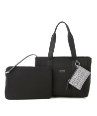 Жіноча велика сумка тоут Guess з чохлом для ноутбука та клатчем 1159805450 (Чорний, One size)