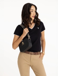 Женская сумка кроссбоди U.S. Polo Assn с логотипом 1159814404 (Черный, One size)