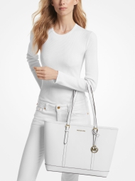 Жіноча сумка тоут із сап'янової шкіри Michael Kors на блискавці 1159823157 (Білий One size)