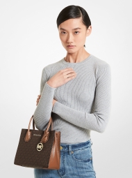 Жіноча сумка кроссбоді Michael Kors зі шкіряним оздобленням 1159823159 (Коричневий One size)