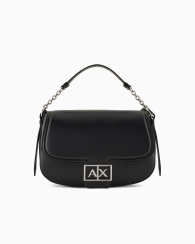 Кругла жіноча сумка через плече з монограмою-логотипом Armani Exchange 1159831836 (Чорний One size)