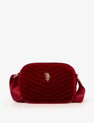 Женская велюровая сумка кроссбоди U.S. Polo Assn с логотипом 1159832180 (Красный One size)