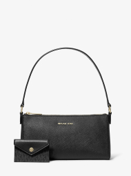 Женская сумка на плечо Michael Kors из натуральной кожи с картхолдером 1159833623 (Черный One size)