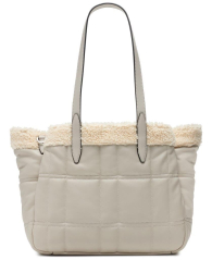Стеганая сумка Calvin Klein с отделкой из шерпы 1159834889 (Серый One size)