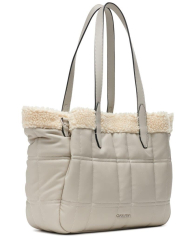 Стеганая сумка Calvin Klein с отделкой из шерпы 1159834889 (Серый One size)