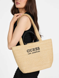Соломенная сумка-тоут Guess с вышитым логотипом 1159835917 (Бежевый One size)
