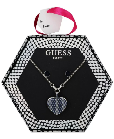 Набор украшений GUESS ожерелье и серьги 1159771263 (Серебристый, One size)