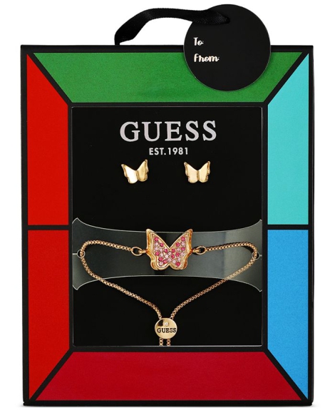 Набор украшений GUESS браслет и серьги-гвоздики 1159793658 (Золотистый, One size)