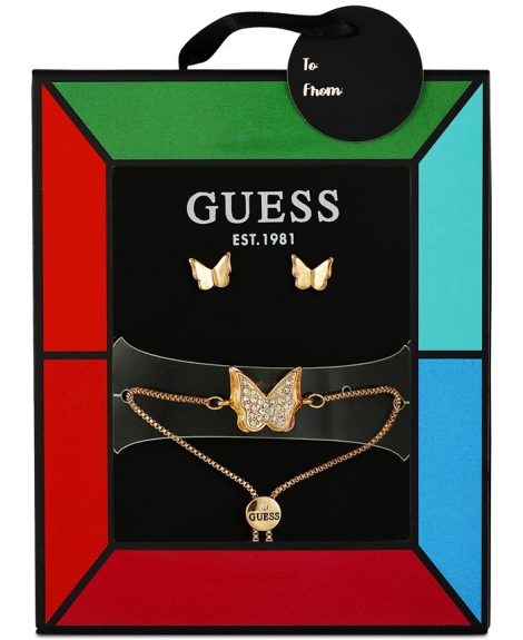 Набор украшений GUESS браслет и серьги-гвоздики 1159793661 (Золотистый, One size)