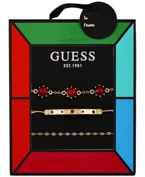 Набір браслетів GUESS з камінцями 1159794294 (Золотистий, One size)