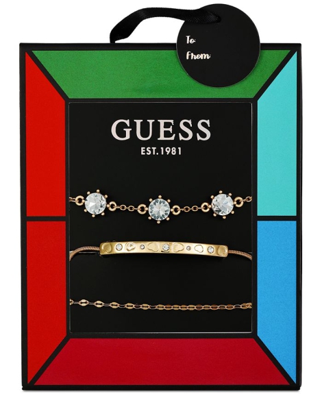 Набір браслетів GUESS з камінцями 1159794297 (Золотистий, One size)