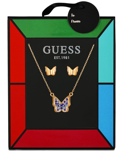 Набор украшений GUESS колье с подвеской и серьги-гвоздики 1159794882 (Золотистый, One size)