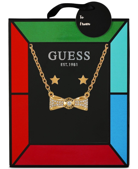 Набор украшений GUESS колье и серьги-гвоздики 1159794903 (Золотистый, One size)