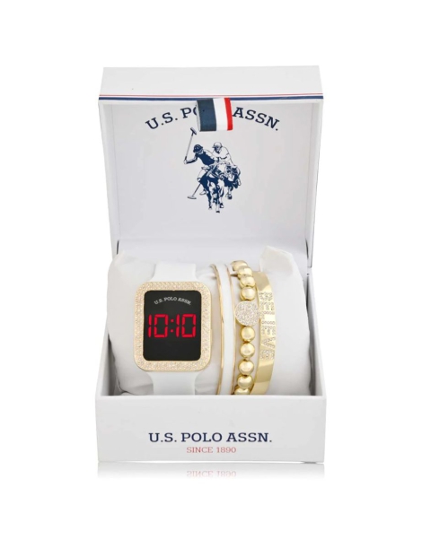 Подарочный набор U.S. Polo Assn часы и браслеты 1159801039 (Золотистый, One size)