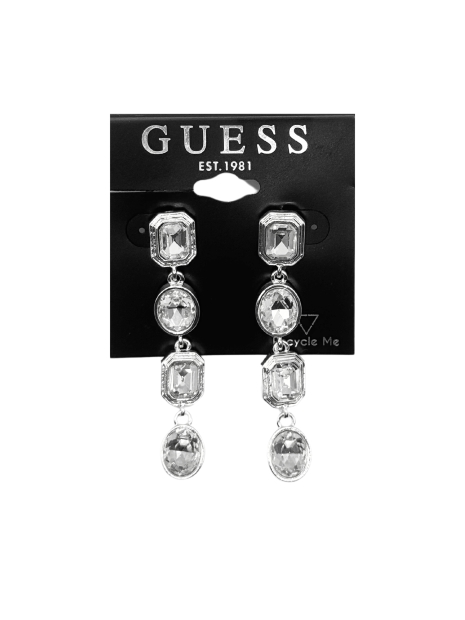 Серьги Guess с камнями 1159810949 (Серебристый, One size)