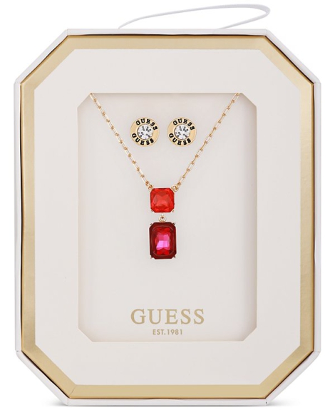 Набор украшений GUESS колье и серьги-гвоздики 1159820794 (Золотистый One size)