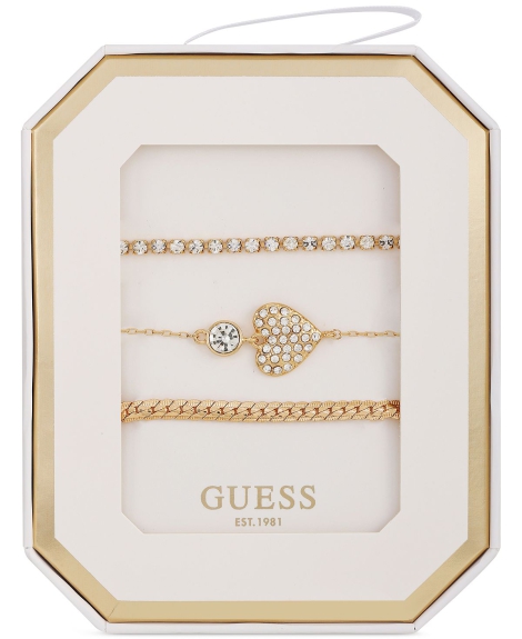 Набор браслетов GUESS с камнями 1159821325 (Золотистый One size)