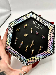 Набор украшений GUESS серьги с камнями 1159771253 (Золотистый, One size)