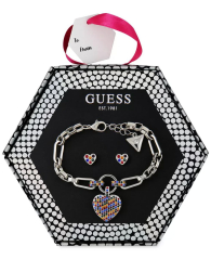 Набор украшений GUESS браслет с подвесками и серьги 1159771256 (Серебристый, One size)