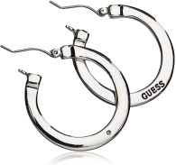 Серьги-кольца GUESS с гравировкой логотипа 1159777958 (Серебристый, One size)