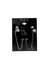 Серьги-каффы Guess с подвеской в форме сердца 1159786950 (Серебристый, One size)